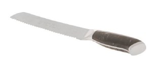 Picture of Challah Knife Steel Serrated Blade Designed Resin Handle Dark Brown 14"